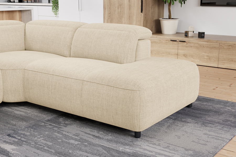 Valencia Octavia Fabric Reclining Sectional Cloud Lounge, L-Shape with Right Chaise, Beige