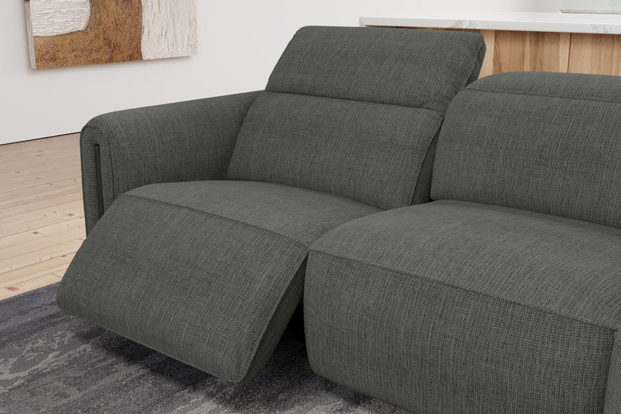 Valencia Octavia Fabric Reclining Sectional Cloud Lounge, L-Shape with Right Chaise, Dark Grey