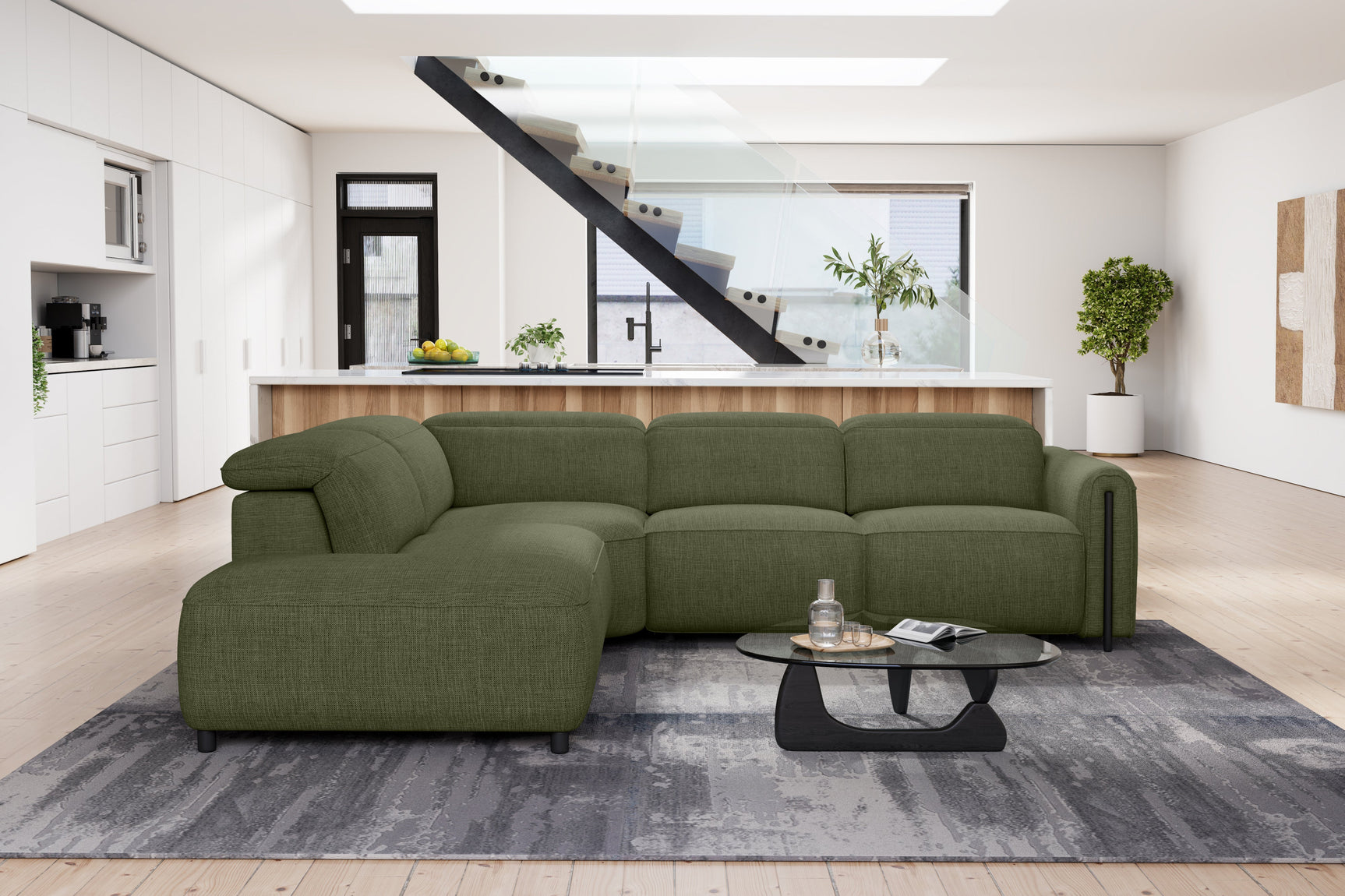 Octavia Fabric Reclining Corner Sectional Cloud Lounge
