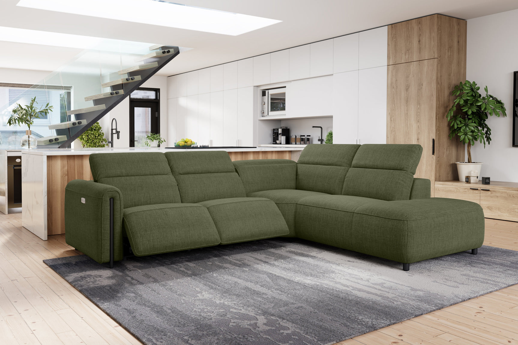 Octavia Fabric Reclining Corner Sectional Cloud Lounge