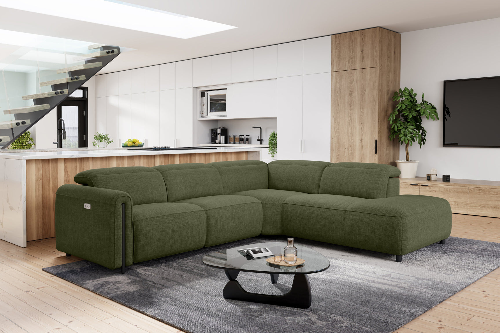 Octavia Fabric Reclining Corner Sectional Cloud Lounge