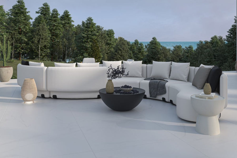 Valencia Onda Fabric Outdoor Modular Sectional, White