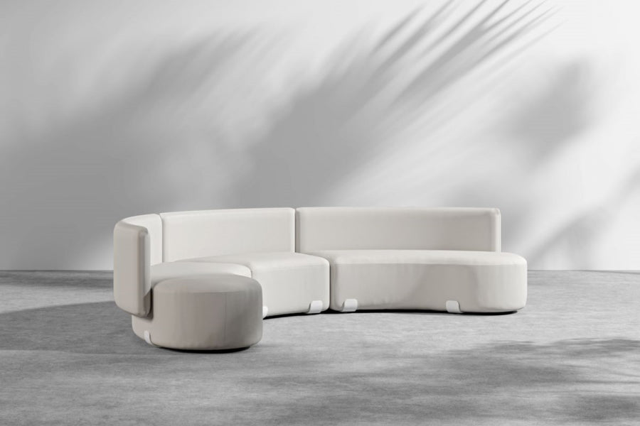 Valencia Onda Fabric Outdoor Modular Sectional, White