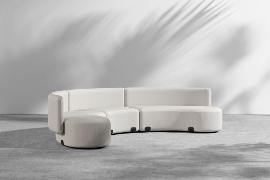 Valencia Onda Fabric Outdoor Modular Sectional, White