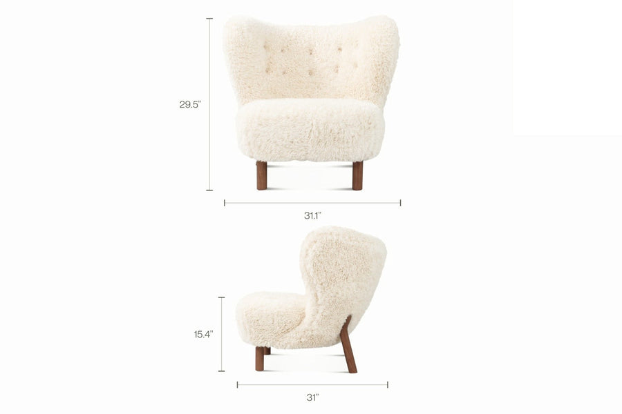 Valencia Opal Faux Sheepskin Accent Chair, Cream Color