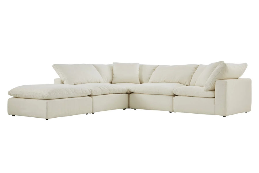 Valencia Ophelia Fabric Modular Sectional Lounge, 3 Seats with Left-Sectional, Beige