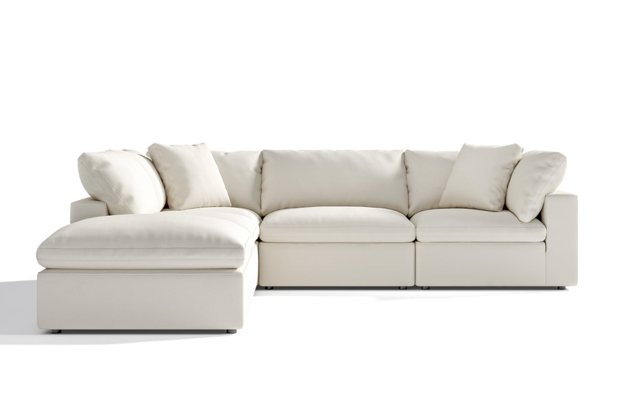 Valencia Ophelia Fabric Modular Sectional Sofa, 5 Seaters Left Sectional, Beige