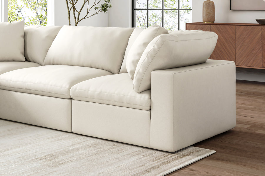 Valencia Ophelia Fabric Modular Sectional Sofa, 5 Seaters Left Sectional, Beige