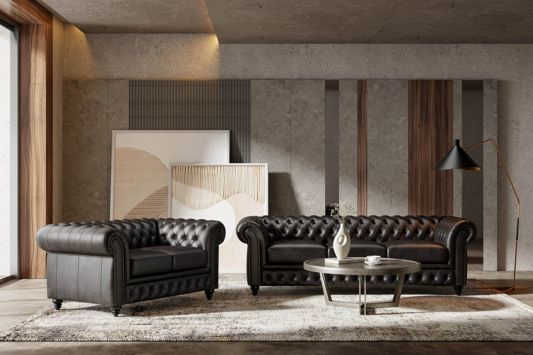 Parma Leather Chesterfield Lounge