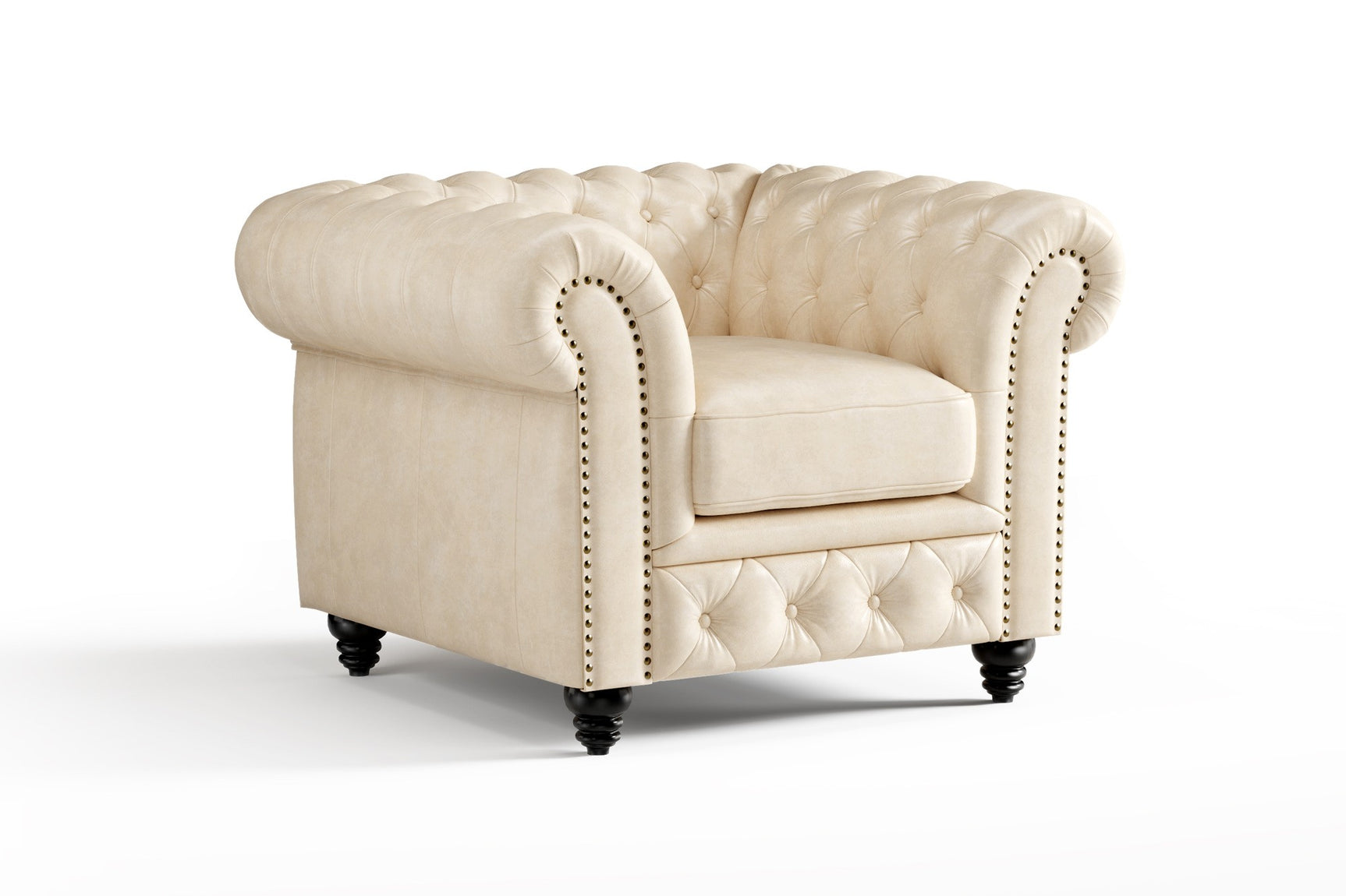 Parma Leather Chesterfield Accent Chair