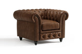 Parma Leather Chesterfield Accent Chair