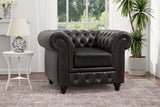 Parma Leather Chesterfield Accent Chair