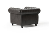 Parma Leather Chesterfield Accent Chair