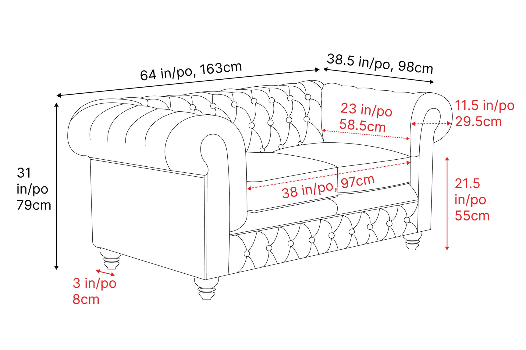 Parma Leather Chesterfield Lounge