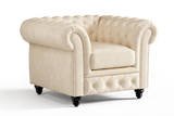 Parma Leather Chesterfield Accent Chair