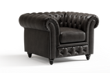 Parma Leather Chesterfield Accent Chair