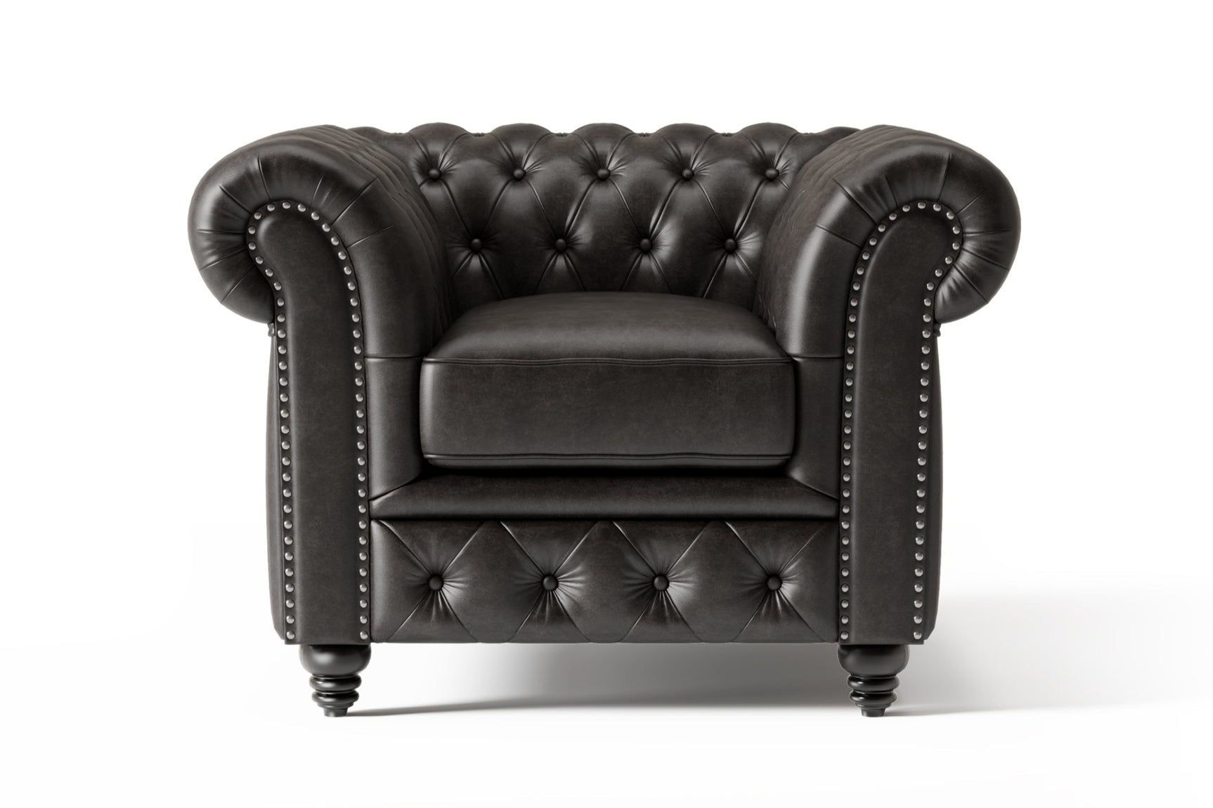 Parma Leather Chesterfield Accent Chair