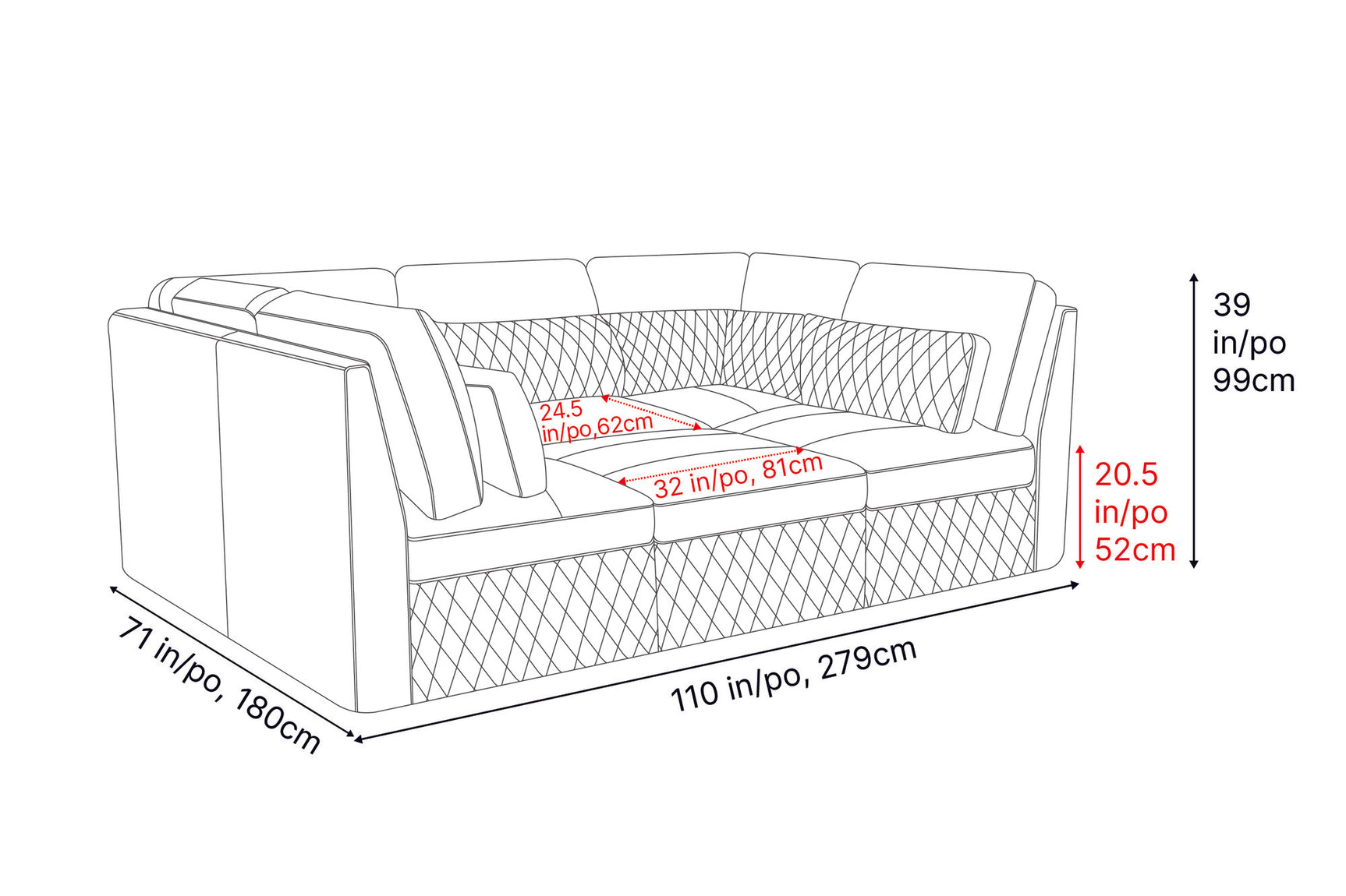 Pisa Leather Lounge Sectional