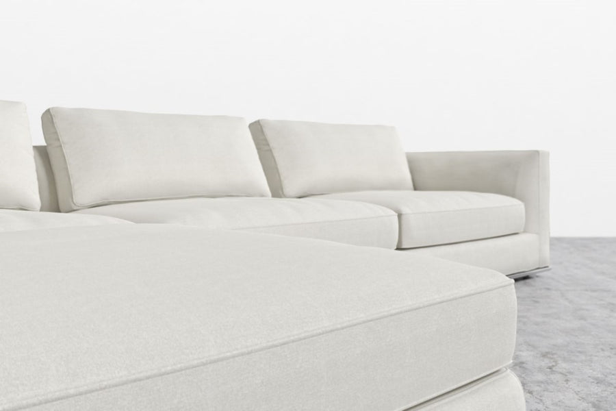 Valencia Quartz Fabric Modular Sectional Sofa, Light Grey