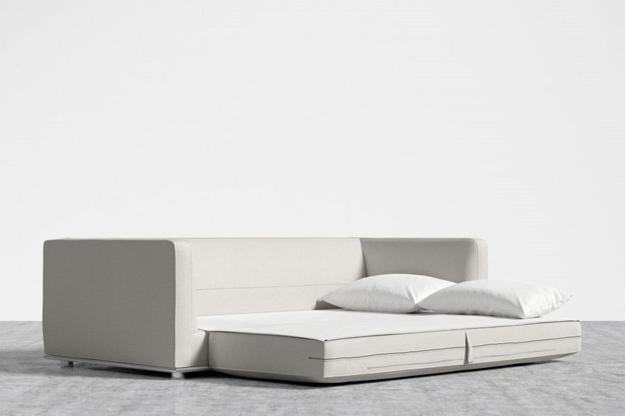 Valencia Quartz Fabric Sofa Bed, Light Grey