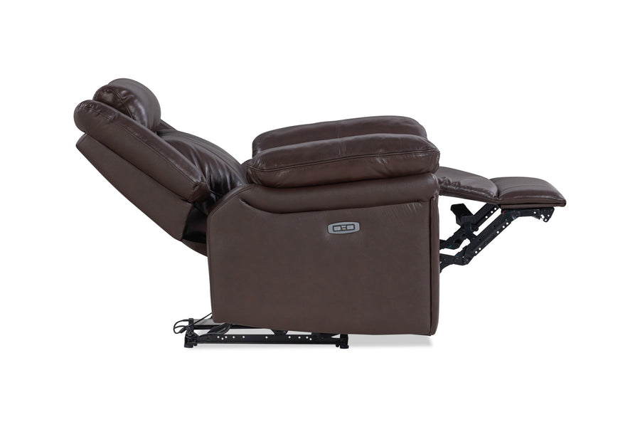 Valencia Charlie Leather Single Seat Recliner, Dark Brown Color