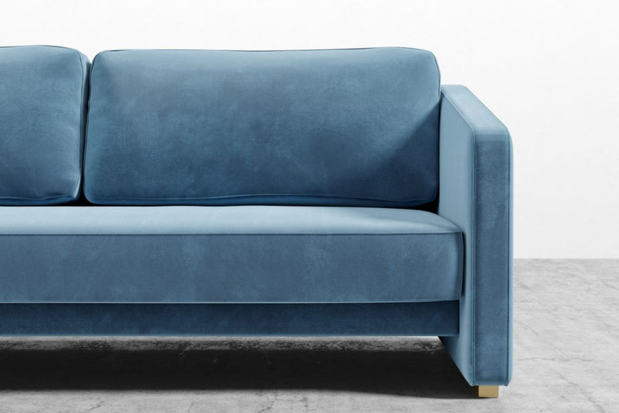 Valencia Sapphire Velvet Fabric Sofa Bed, Aqua