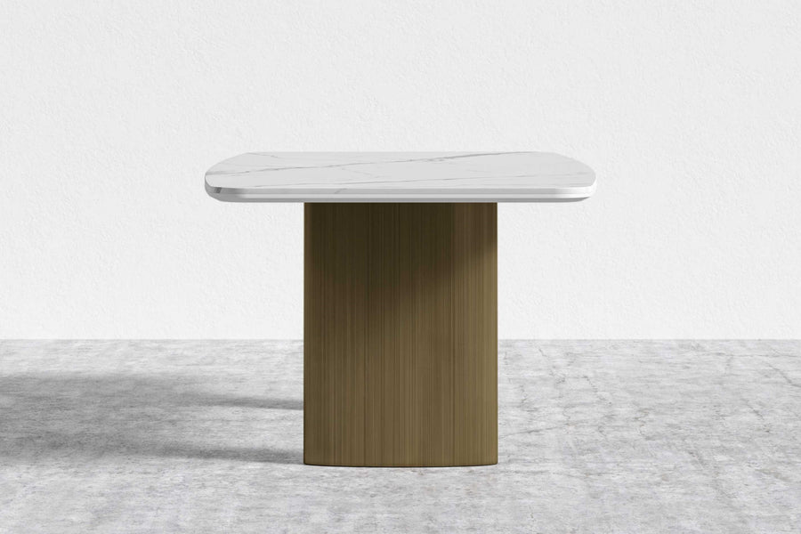 Valencia Selenite Ceramic 95" Dining Table, Ceramic