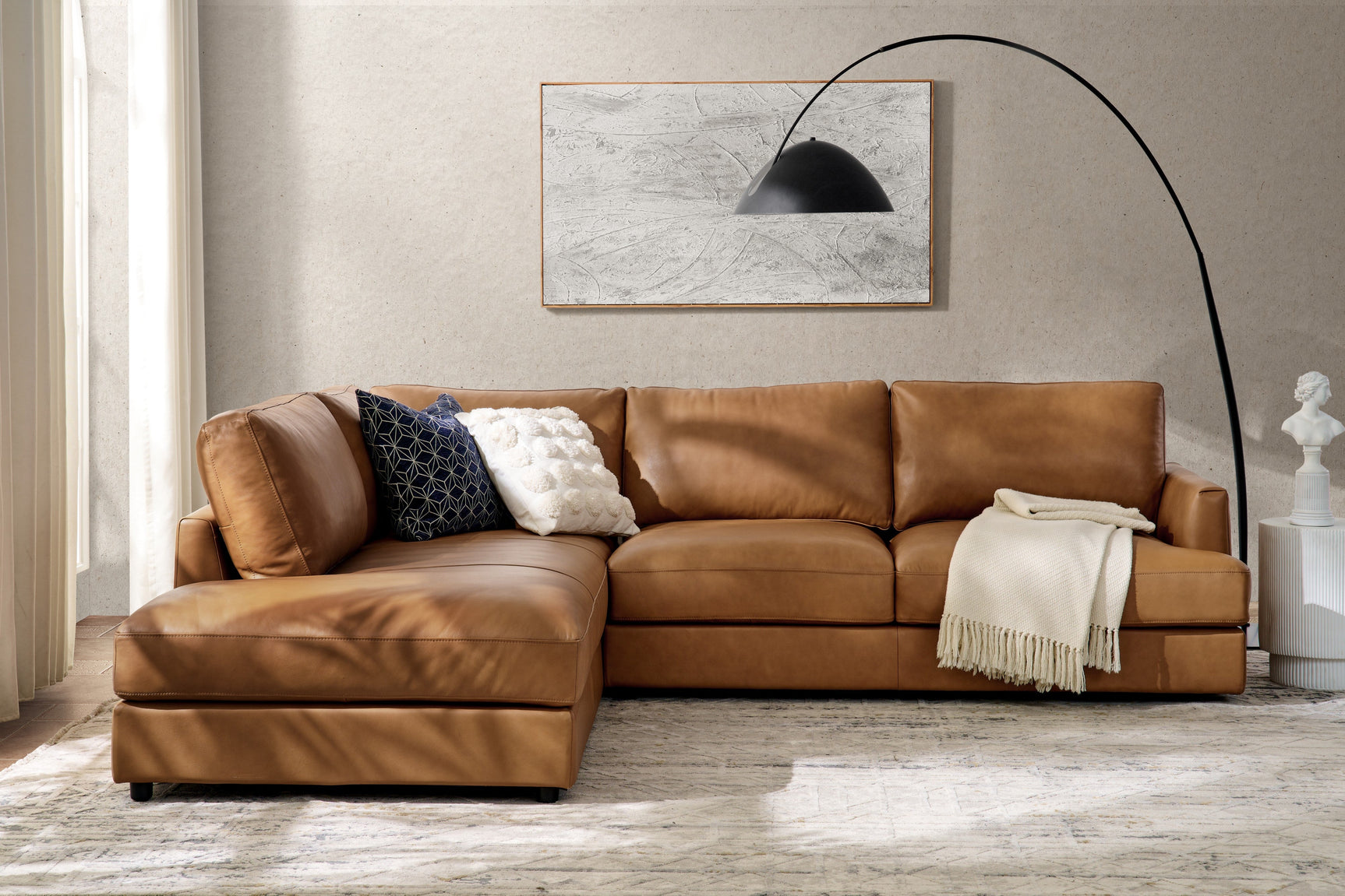 Serena Leather Sectional Lounge