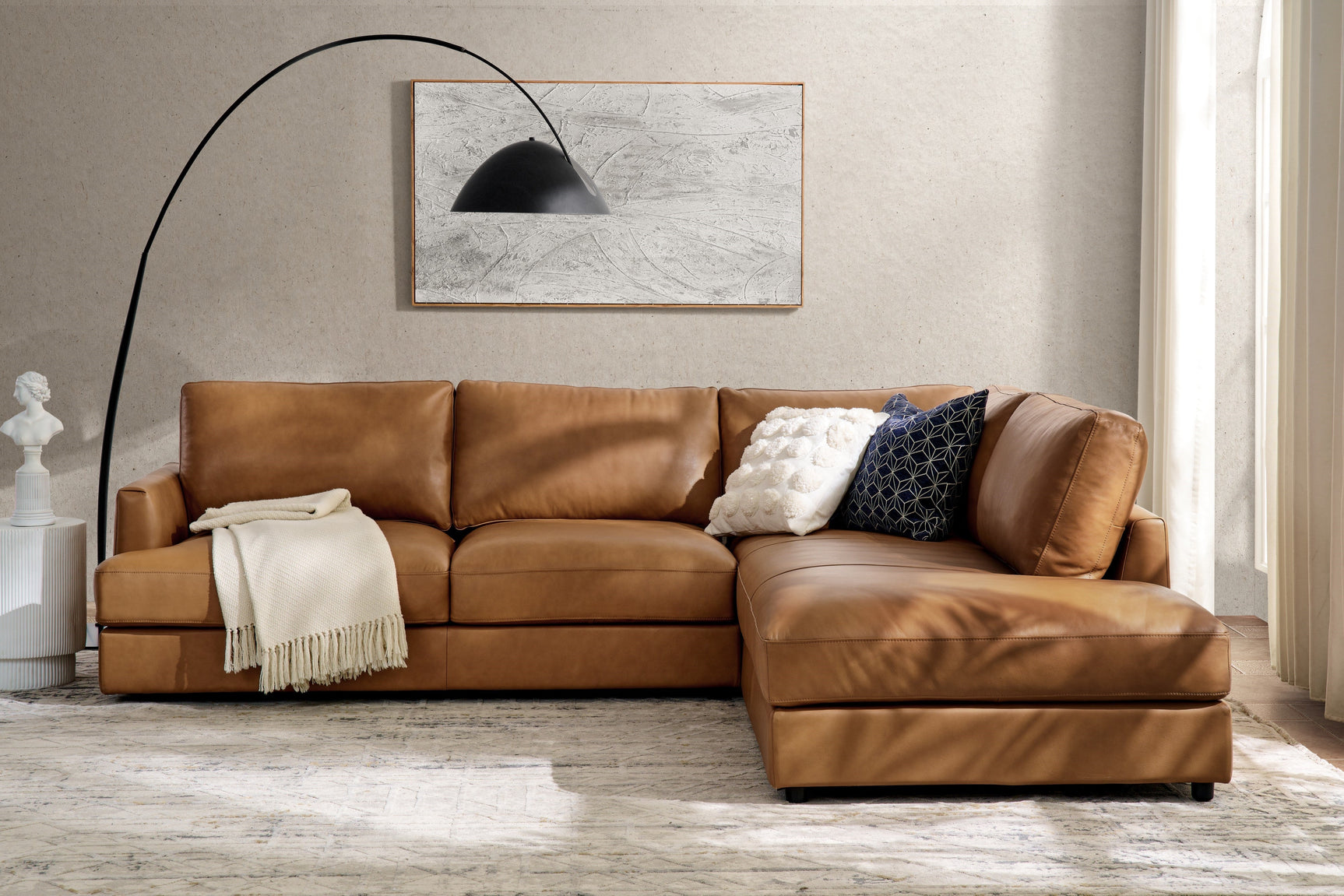 Serena Leather Sectional Lounge