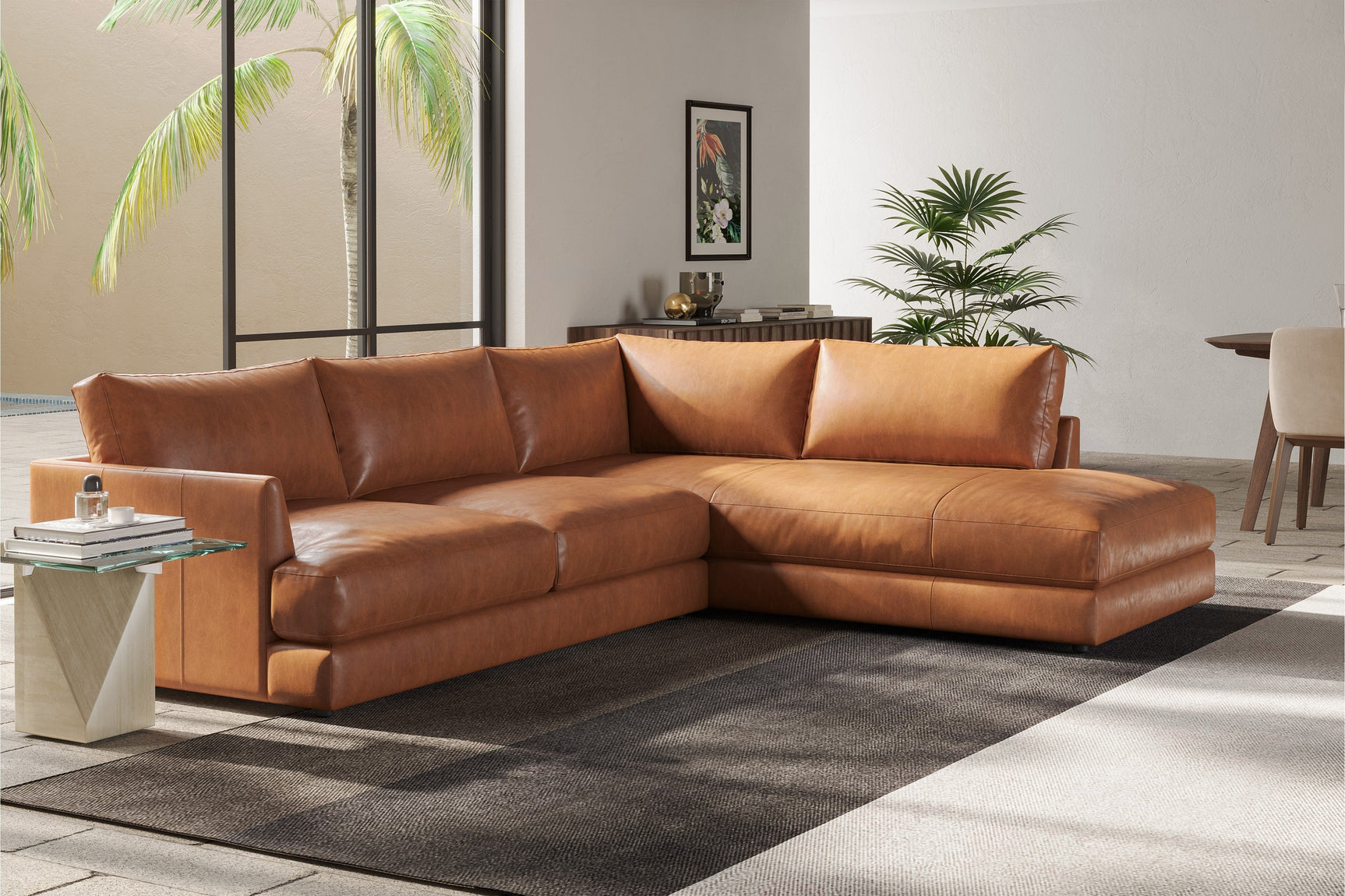 Serena Leather Sectional Lounge