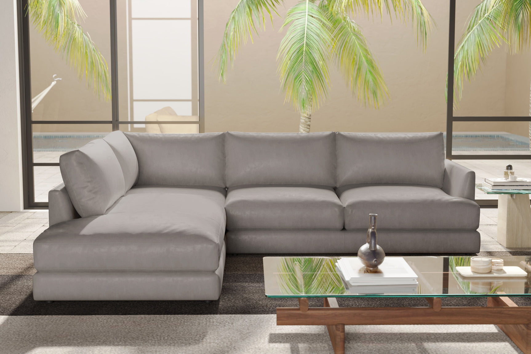 Serena Leather Sectional Lounge