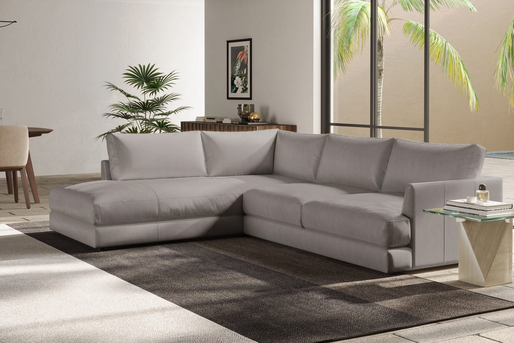 Serena Leather Sectional Lounge