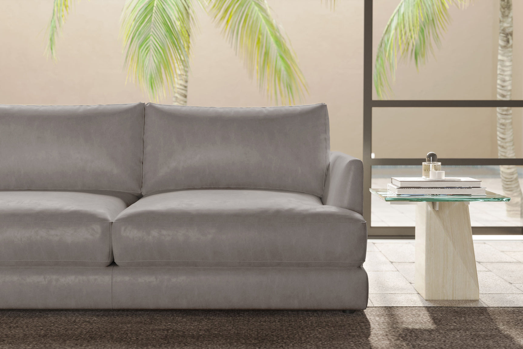 Serena Leather Sectional Lounge