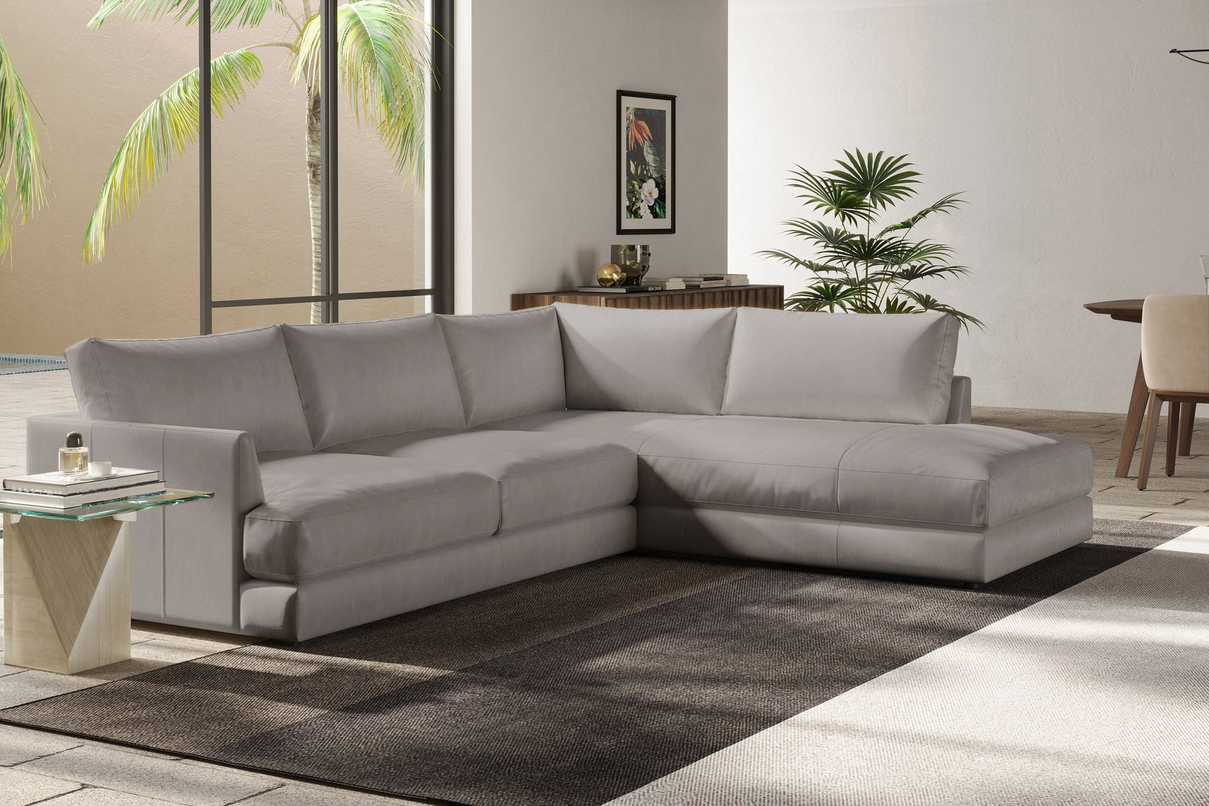 Serena Leather Sectional Lounge