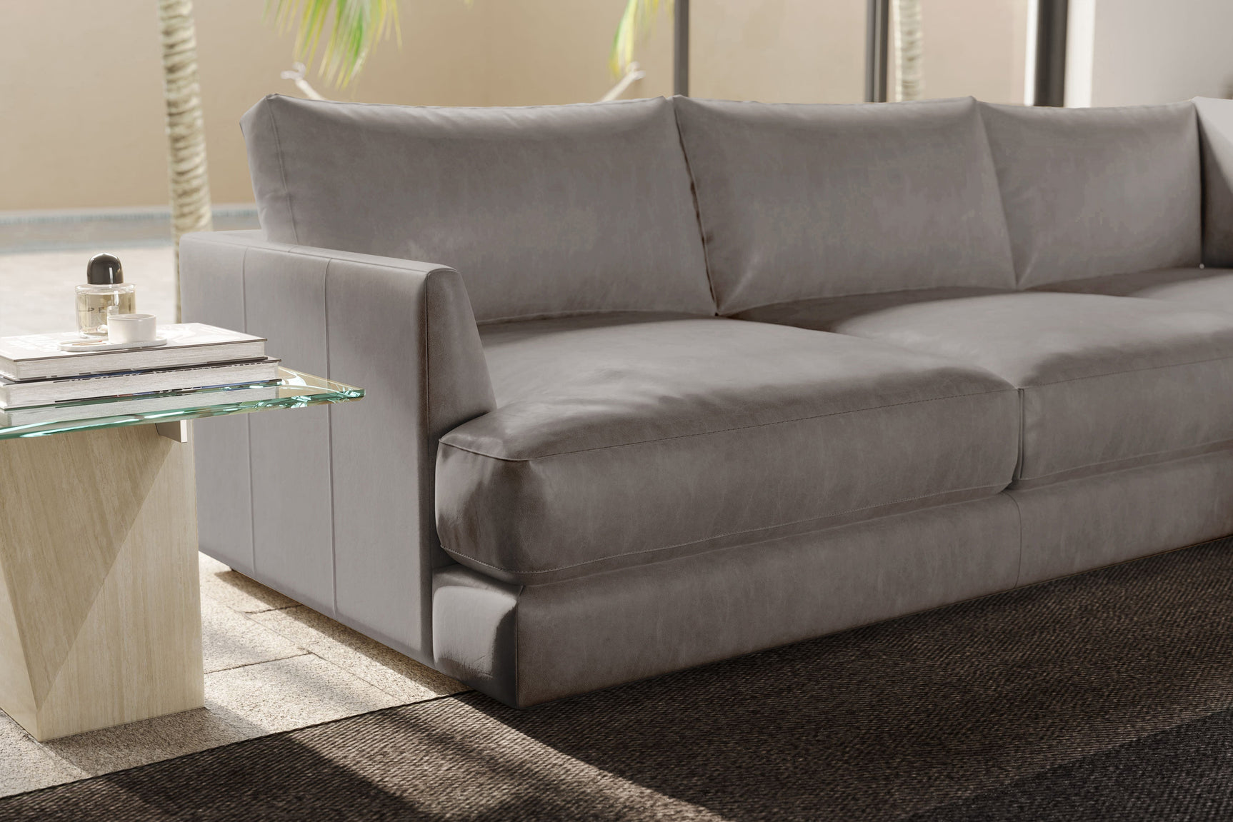 Serena Leather Sectional Lounge