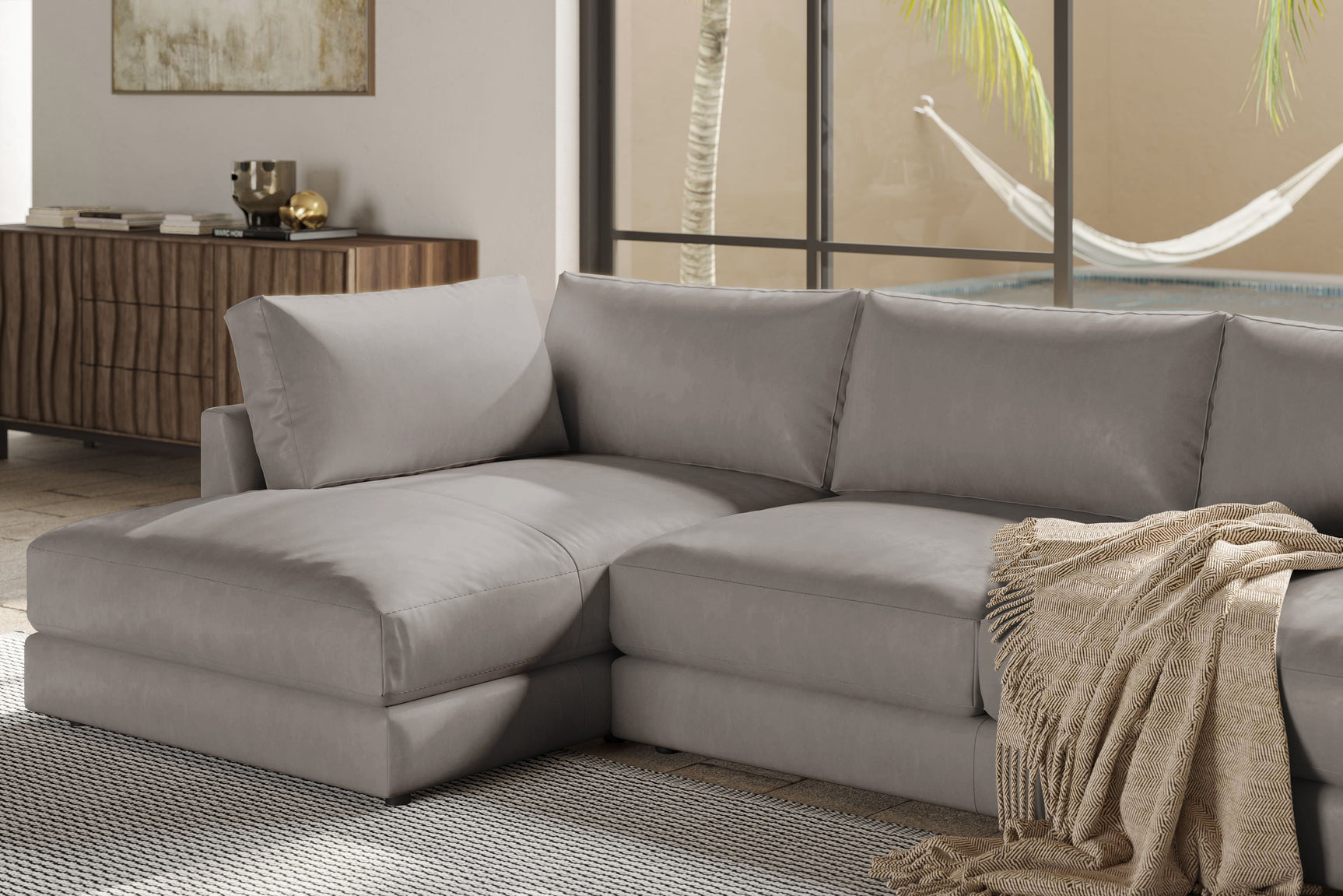 Serena Leather Sectional Lounge