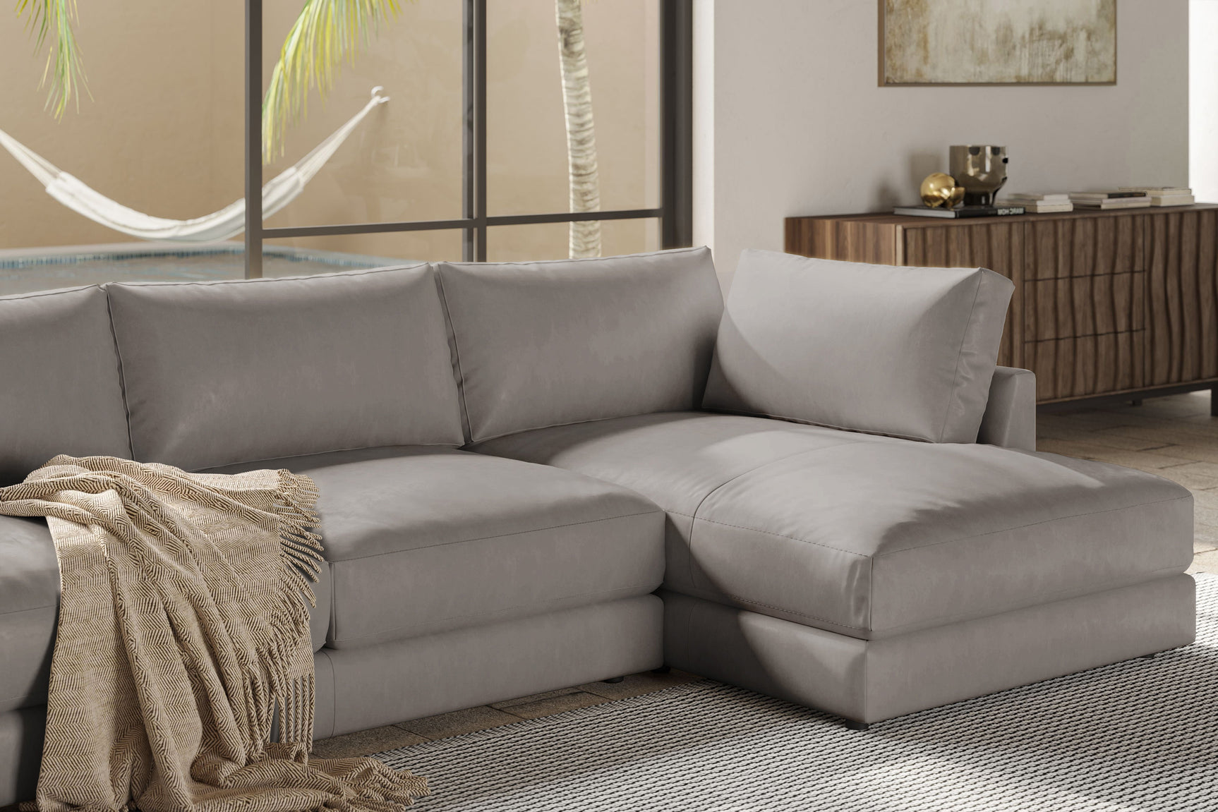 Serena Leather Sectional Lounge