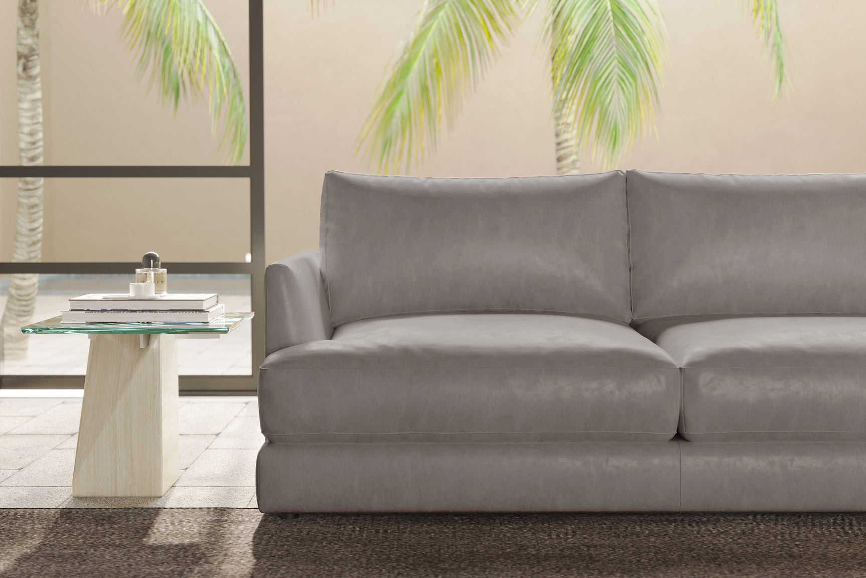 Serena Leather Sectional Lounge
