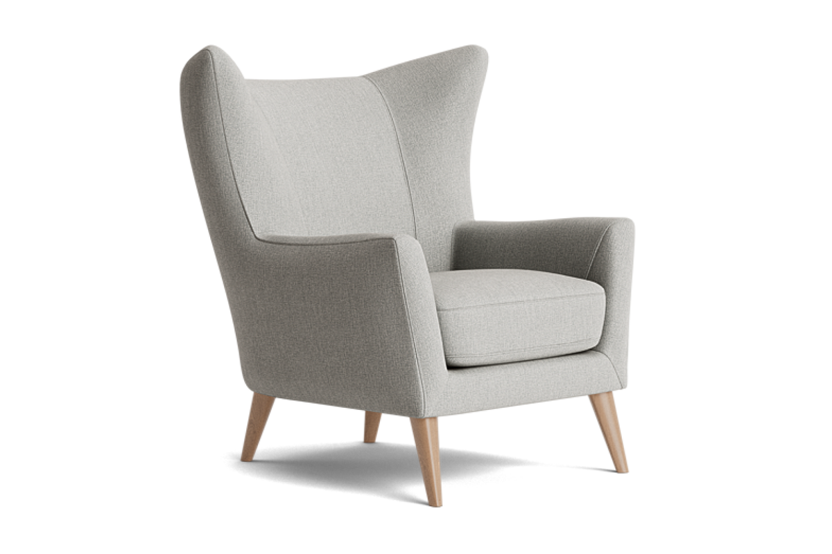 Valencia Sonnet Weaved Fabric Accent Chair, Light Grey