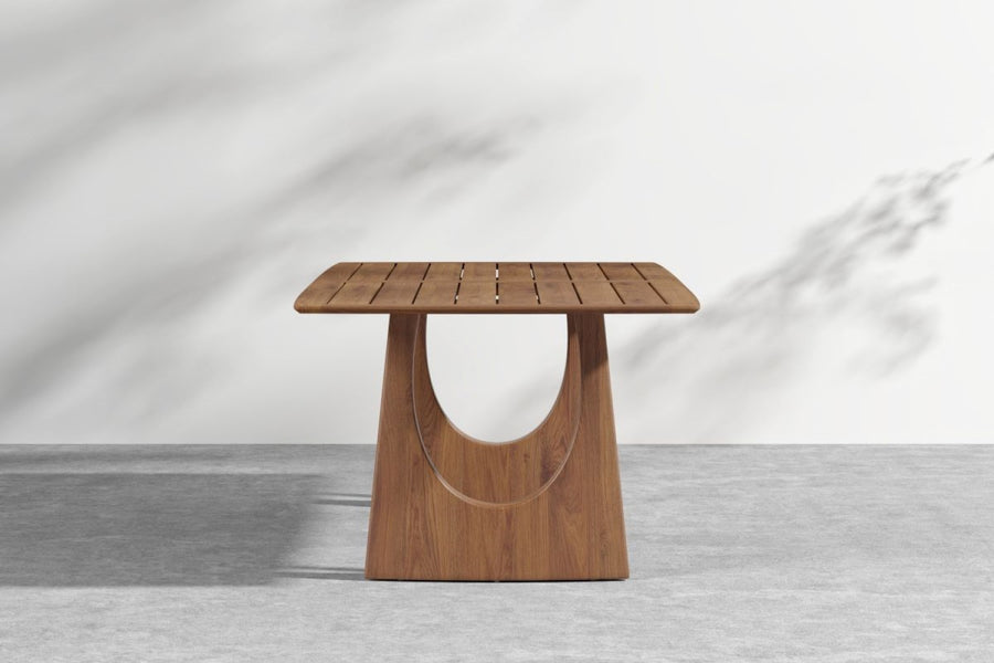 Valencia Sylvan Wood Outdoor Dining Table, Walnut