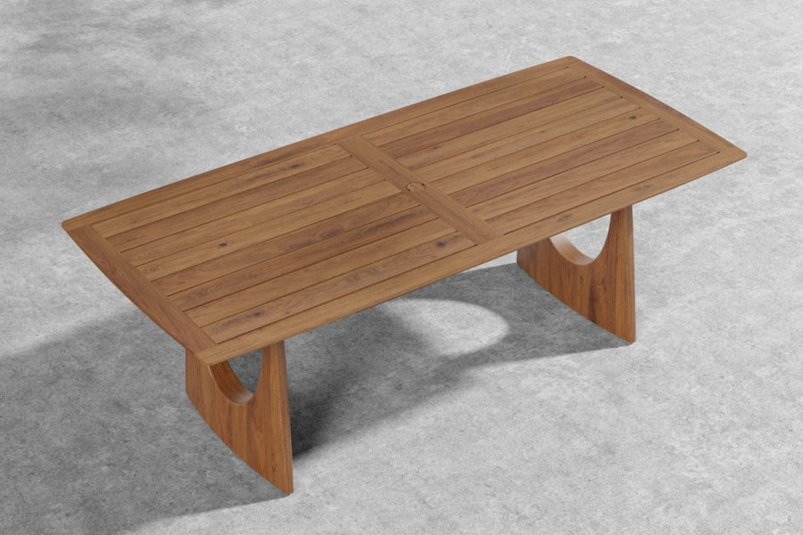 Valencia Sylvan Wood Outdoor Dining Table, Walnut