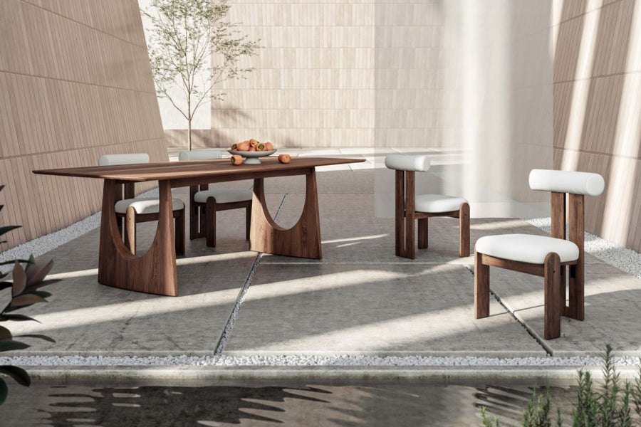 Valencia Sylvan Wood Outdoor Dining Table, Walnut