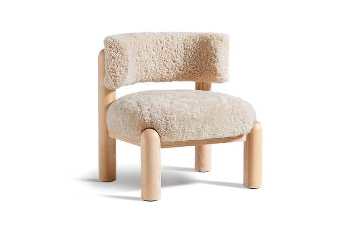 Valencia Tessa Shearling Fabric Accent Chair, Cream
