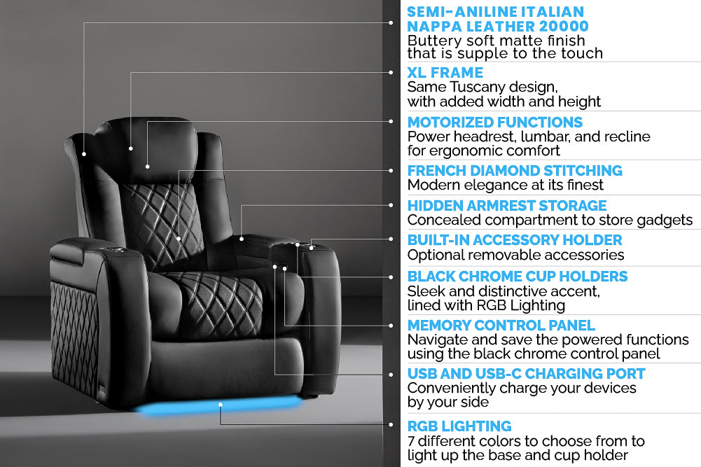 Tuscany XL Luxury Home Theater Lounge