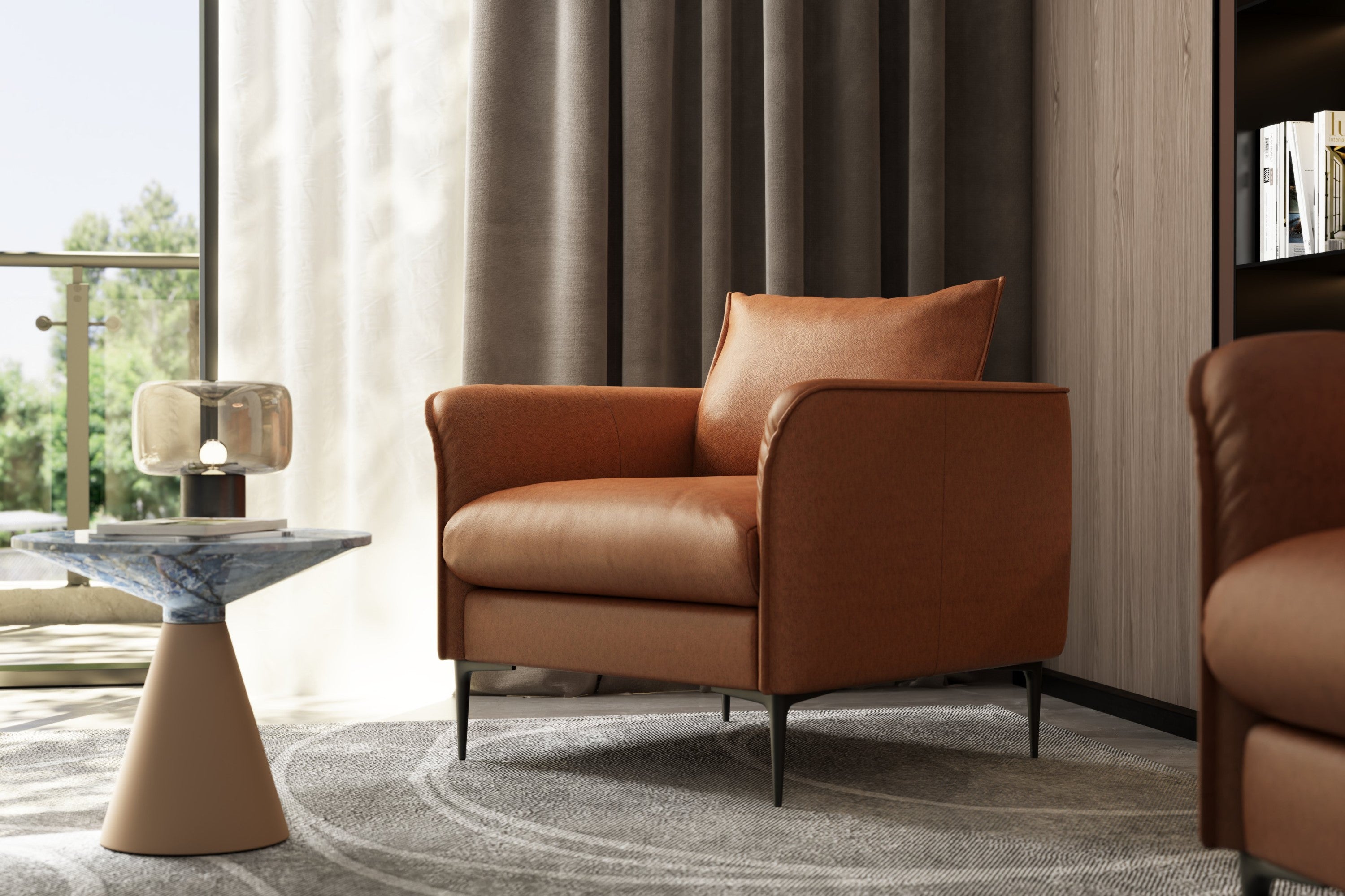 Cognac discount accent chair