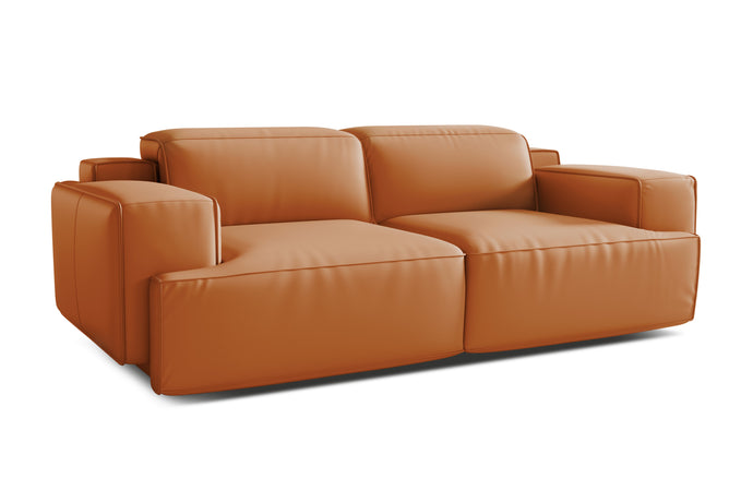 Valencia Valentina Leather Loveseat Recliner Lounge, Cognac