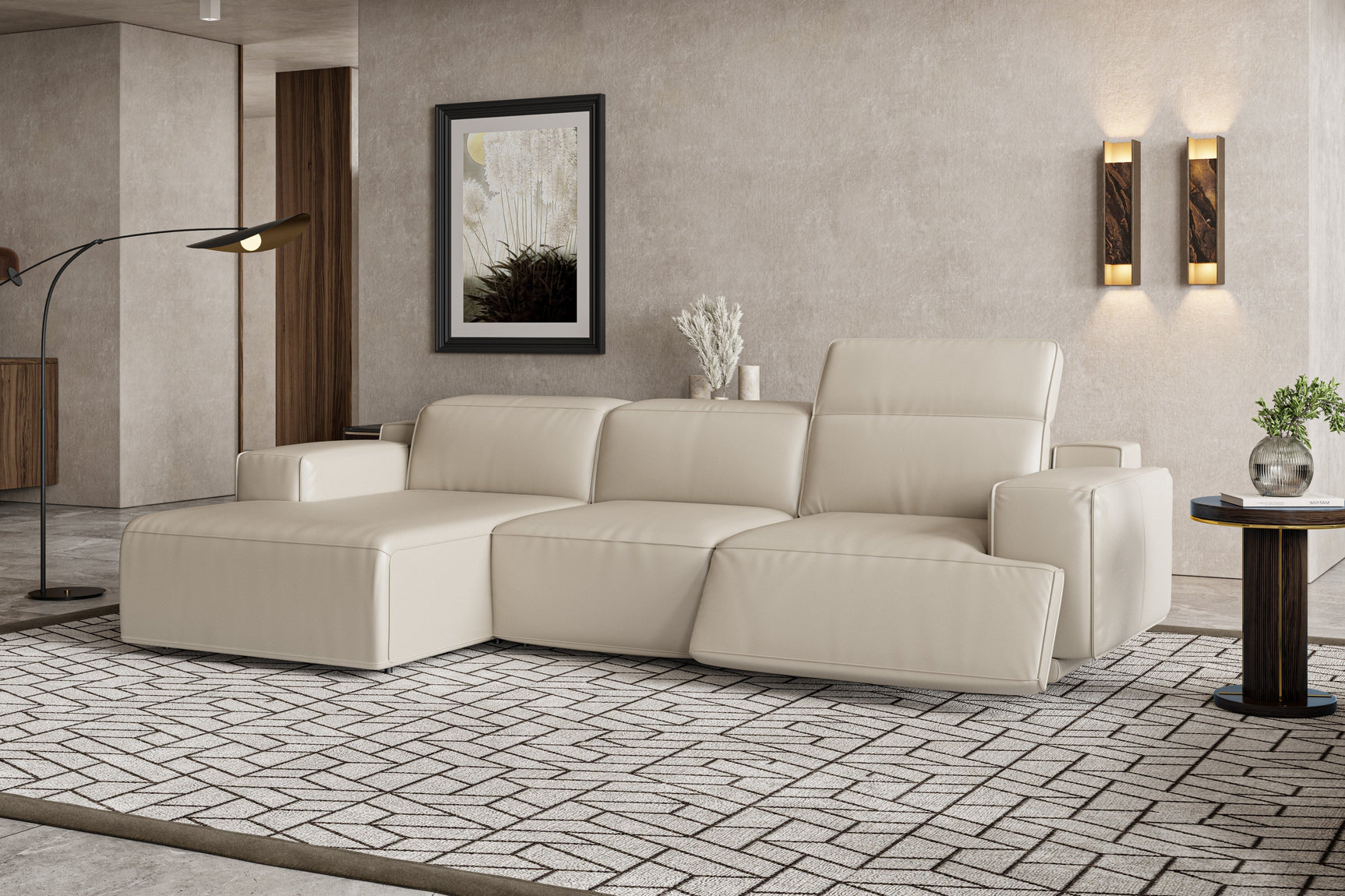 Valentina Leather Recliner Sectional Lounge