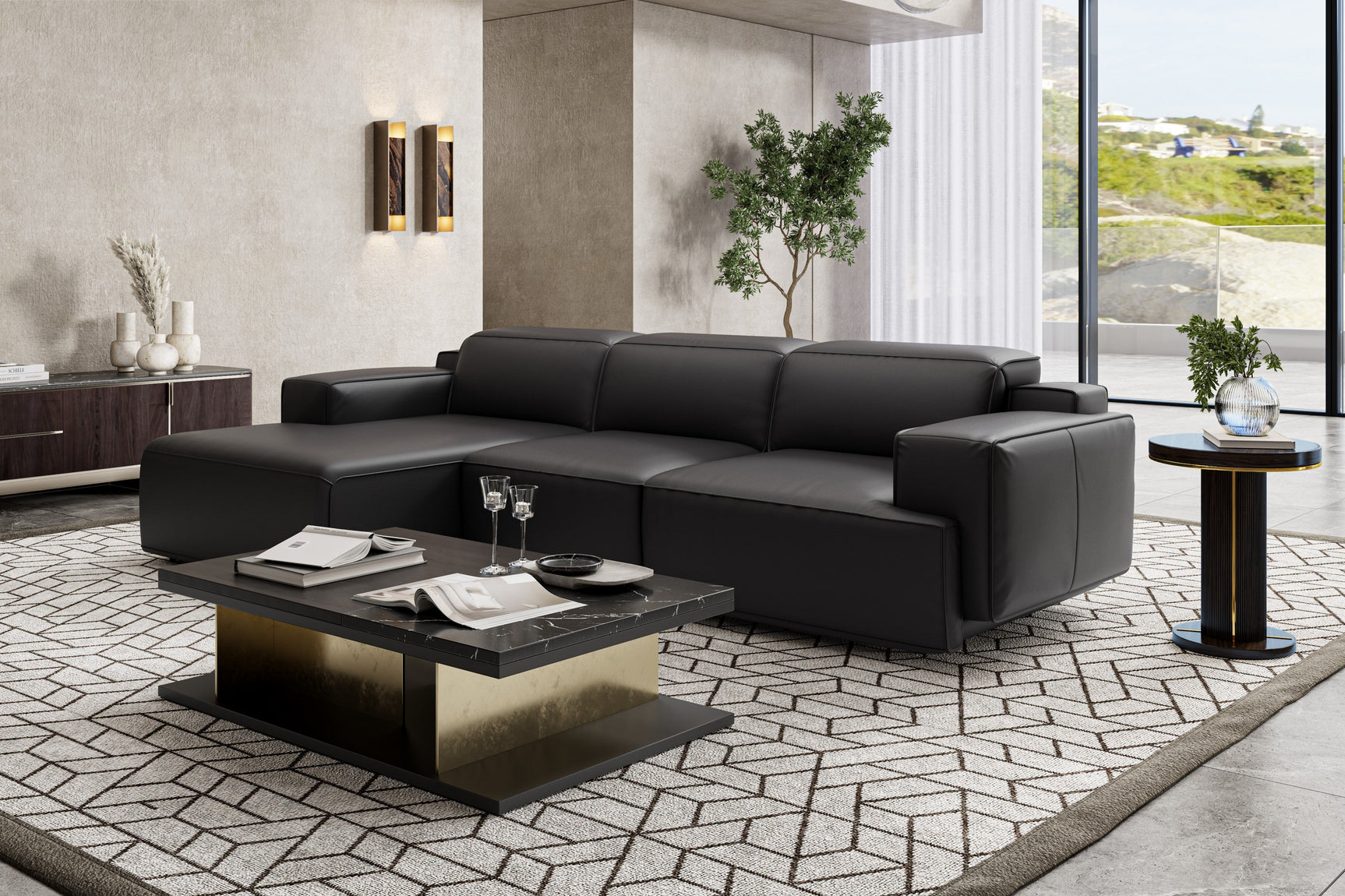 Valentina Leather Recliner Sectional Lounge