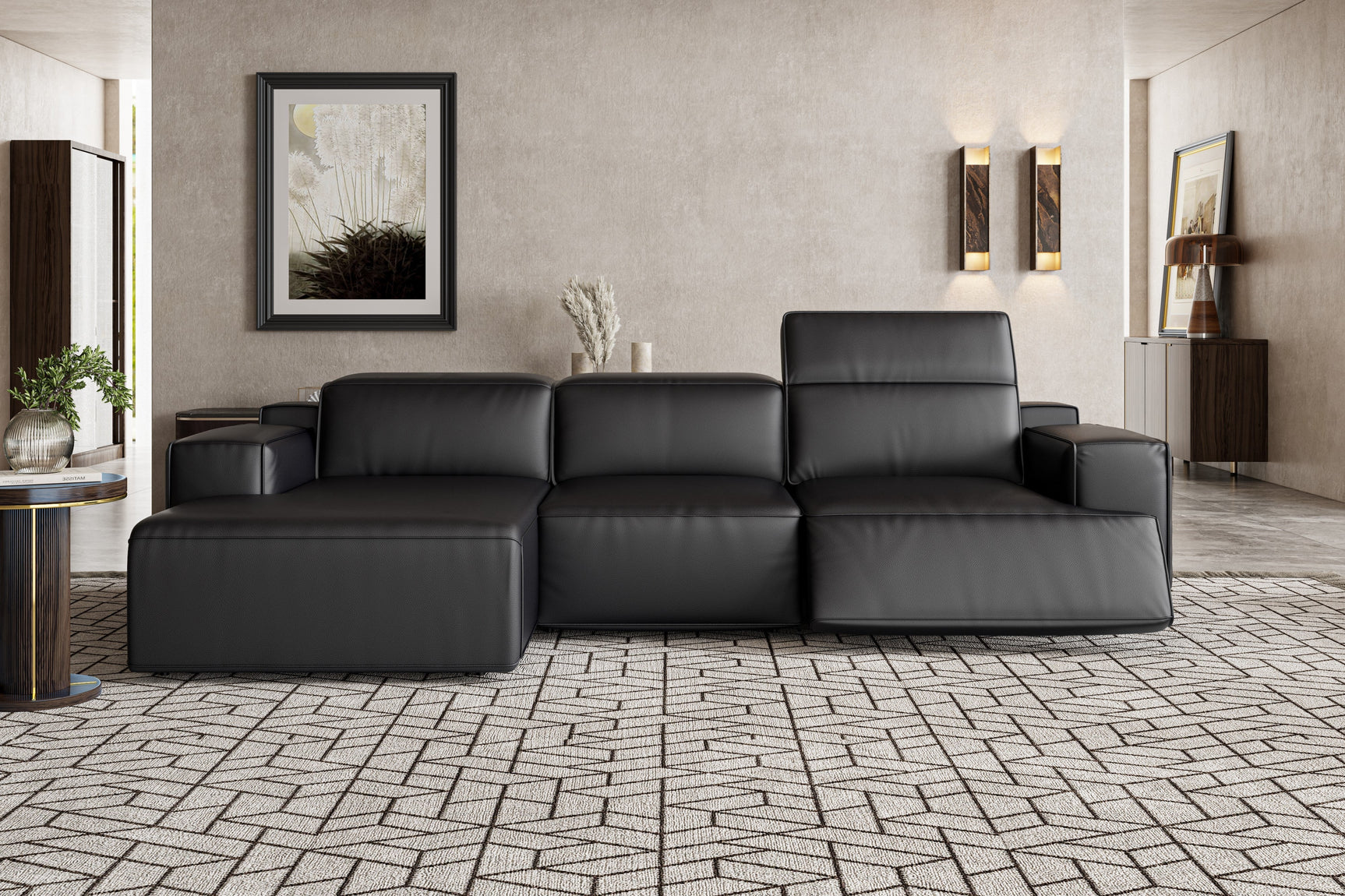 Valentina Leather Recliner Sectional Lounge
