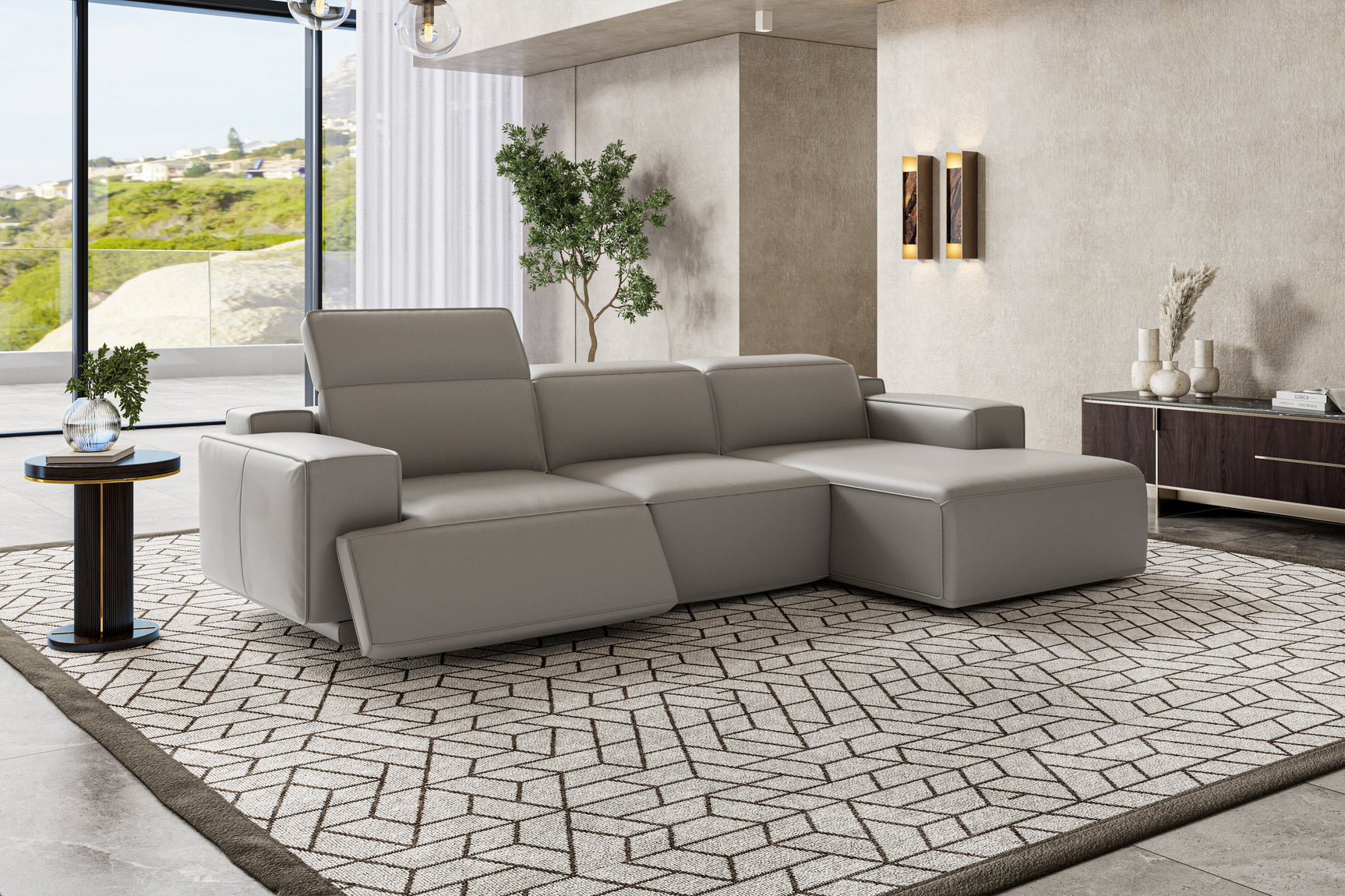 Valentina Leather Recliner Sectional Lounge